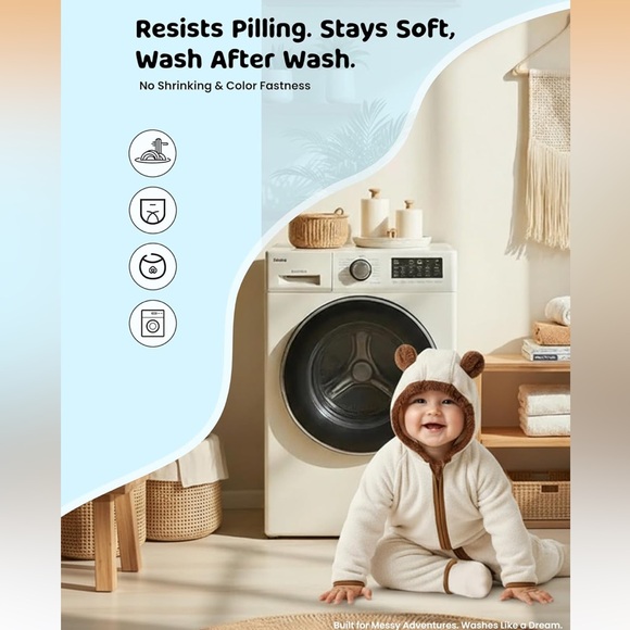 New PatPat Blue Monster Hoodie for Babies warm jacket size 0-3 months - Picture 7 of 13